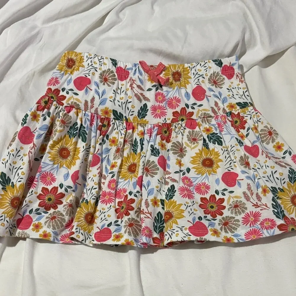 Cynthia Rowley 7/8 Floral Print drop waist Skirt attached under shorts nwot